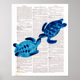 Zee schildpadden in de poster van de Liefde