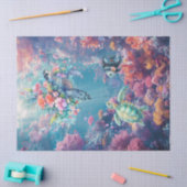 Zee schildpadden in prachtige Schilderachtig oceaa Tissuepapier (Craft)