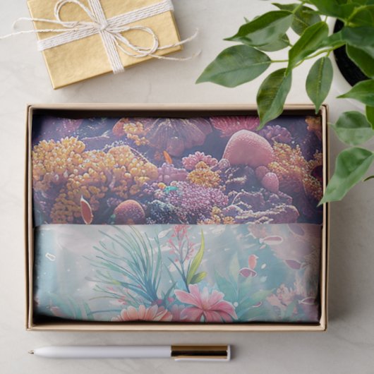 Zee schildpadden in prachtige Schilderachtig oceaa Tissuepapier (Geschenk)