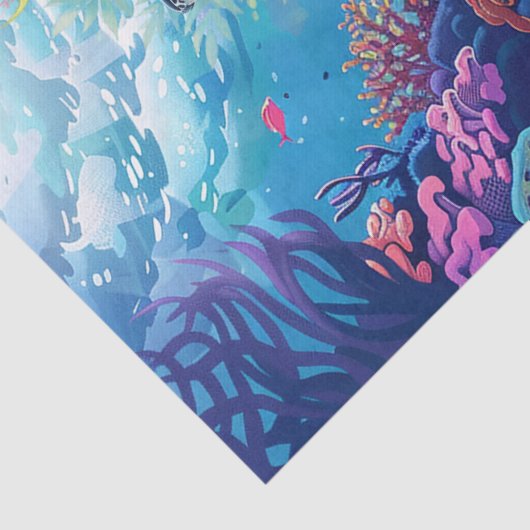 Zee schildpadden in prachtige Schilderachtig oceaa Tissuepapier (Detail)