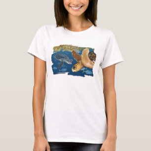Zee schildpadden in T-shirt met Habitat