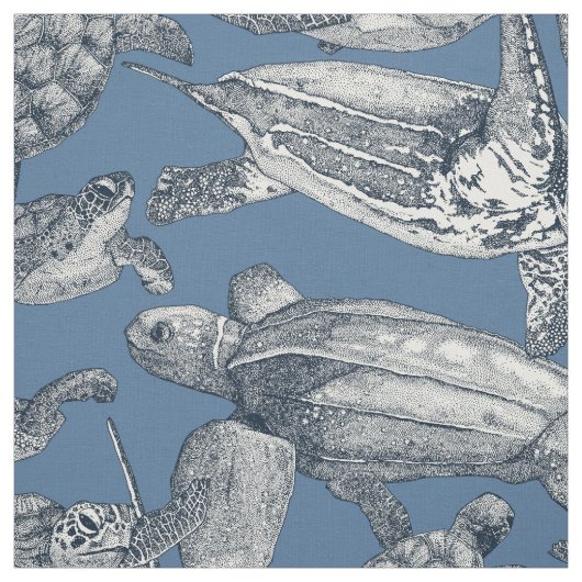 zee schildpadden indigo denim stof (Swatch)