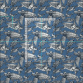 zee schildpadden indigo denim stof (Delen)