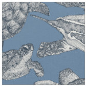 zee schildpadden indigo denim stof (Close Up)