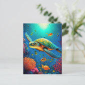 Zee Schildpadden Mariene Naturen Briefkaart (Staand voorkant)