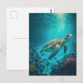 Zee Schildpadden Mariene Naturen Briefkaart (Voorkant / Achterkant)