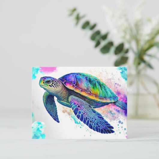 Zee Schildpadden Mariene Naturen Briefkaart (Staand voorkant)