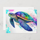 Zee Schildpadden Mariene Naturen Briefkaart (Voorkant / Achterkant)