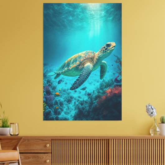 Zee Schildpadden Mariene Naturen Canvas Afdruk (Insitu (Woonkamer))