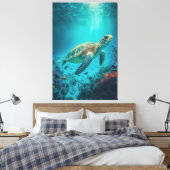 Zee Schildpadden Mariene Naturen Canvas Afdruk (Insitu (Slaapkamer))