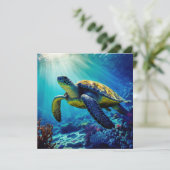 Zee Schildpadden Mariene Naturen Kaart (Staand voorkant)