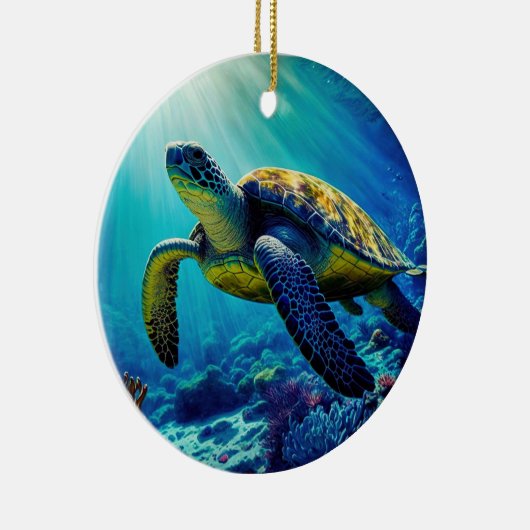 Zee Schildpadden Mariene Naturen Keramisch Ornament (Rechts)