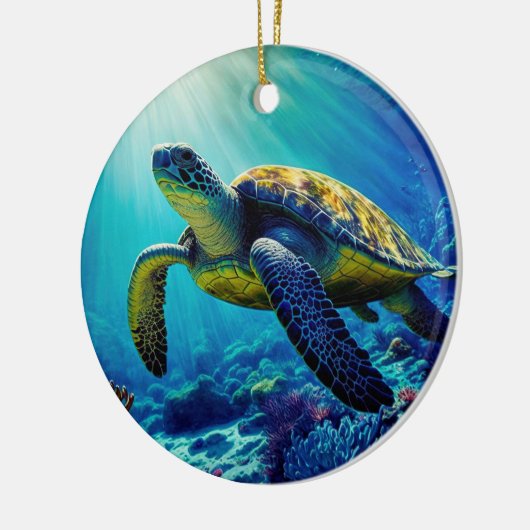 Zee Schildpadden Mariene Naturen Keramisch Ornament (Links)