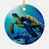 Zee Schildpadden Mariene Naturen Keramisch Ornament (Achterkant)