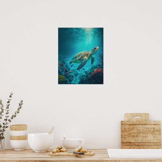 Zee Schildpadden Mariene Naturen Poster (Keuken)