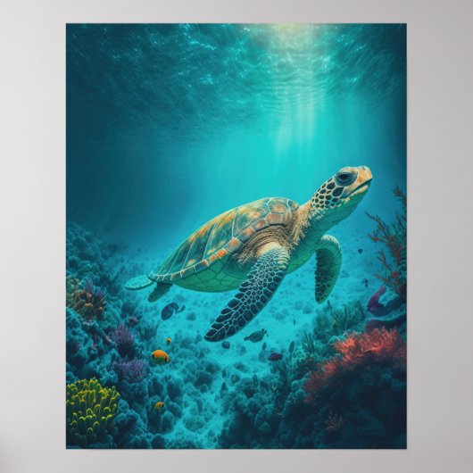 Zee Schildpadden Mariene Naturen Poster (Voorkant)