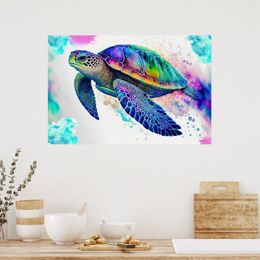 Zee Schildpadden Mariene Naturen Poster (Keuken)