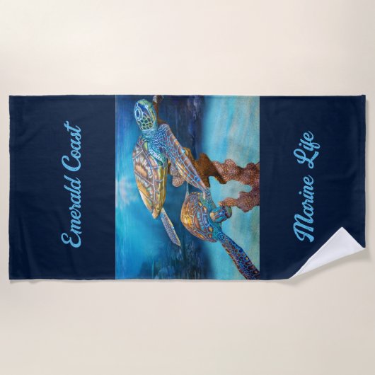 Zee-schildpadden (marinekust) strandlaken (Voorkant)