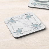 Zee schildpadden | Mele Kalikimaka | Kerstmis Bier Onderzetter (Linkerzijde)