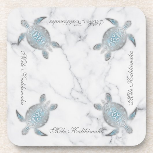 Zee schildpadden | Mele Kalikimaka | Kerstmis Bier Onderzetter (Voorkant)