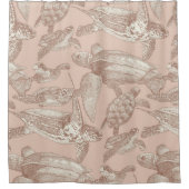 zee schildpadden mocha mousse crème tan douchegordijn (Voorkant)