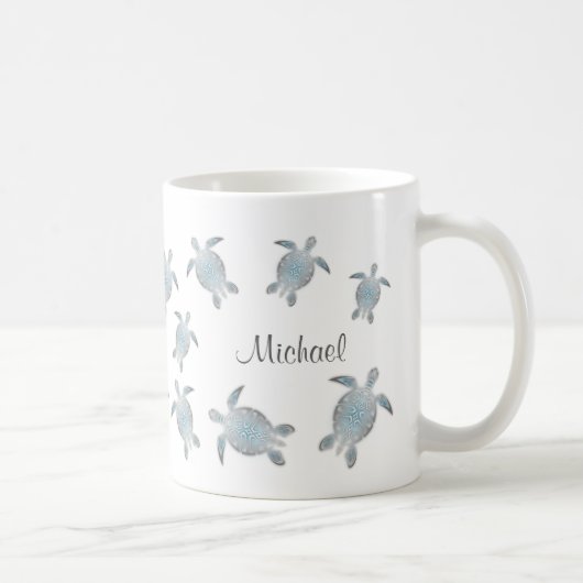 Zee Schildpadden Monogram Koffiemok (Rechts)