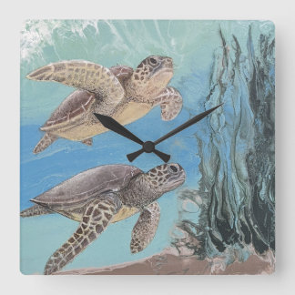 Zee schildpadden oceaan thema wandklok