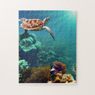 Zee schildpadden onderwater zwemmen legpuzzel