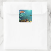 Zee schildpadden onderwater zwemmen vierkante sticker (Tas)
