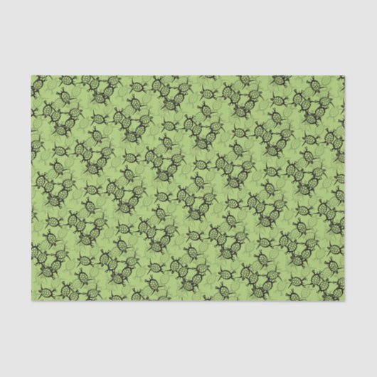 Zee Schildpadden op groen Tissuepapier (Voorkant)