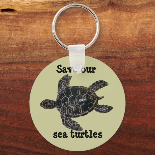 Zee schildpadden opslaan en beschermen sleutelhanger (Voorkant)