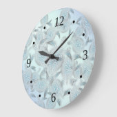 Zee schildpadden Silver Blue Coastal Nautical Grote Klok (Hoek)