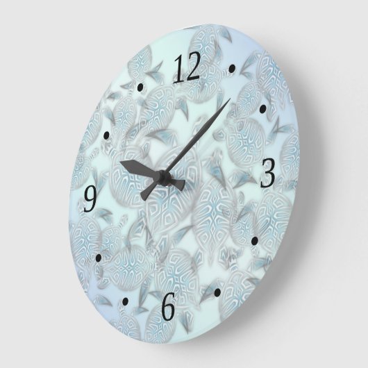 Zee schildpadden Silver Blue Coastal Nautical Grote Klok (Hoek)