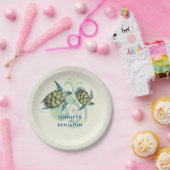 Zee Schildpadden Strand Kust Nautisch Papieren Bordje (Feest)