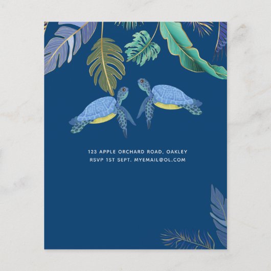 Zee Schildpadden Trouwen Blauw Geel (Achterkant)