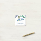 Zee Schildpadden Trouwen Blauw Geel Post-it® Notes (Op bureau)