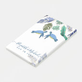 Zee Schildpadden Trouwen Blauw Geel Post-it® Notes (Schuin)