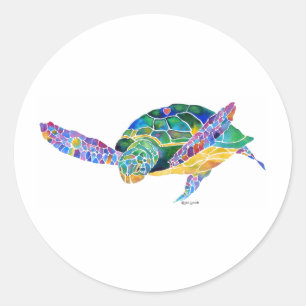 Zee schildpadden uit de Oceaan Ronde Sticker