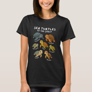 Zee Schildpadden van de Wereld Educatieve Dieren C T-shirt
