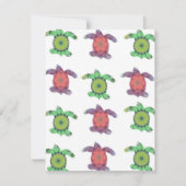 Zee schildpadden, verjaardagsfeestuitnodiging kaart (Achterkant)