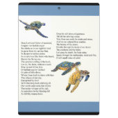 Zee schildpadden voor vredeskalm gedicht gebeden k klembord (Achterkant)