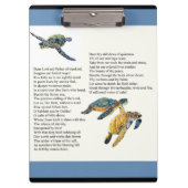 Zee schildpadden voor vredeskalm gedicht gebeden k klembord (Voorkant)