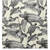 zee schildpadden zwart ivoor douchegordijn (Voorkant)