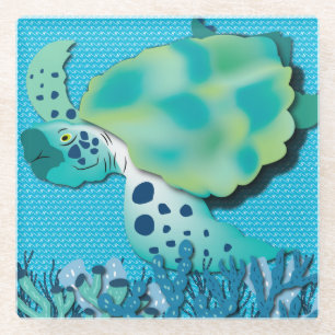 Zee schildpadglas Onderzetter