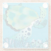 Zee schildpadglas Onderzetter Glazen Onderzetter (Achterkant)