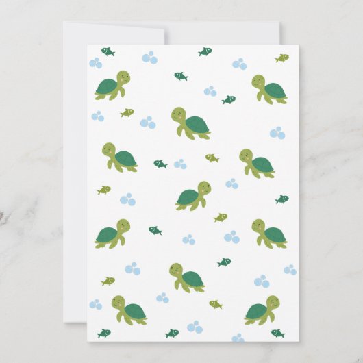Zee schildpadje en verjaardagsfeestje kaart (Achterkant)