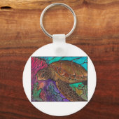 Zee schildpadkunst...geweldige gekleurde glazen st sleutelhanger (Voorkant)