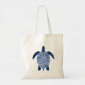 Zee schildpadontwerp in indigoeroe tote bag (Voorkant)