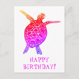 Zee schildpadschildpad HAPPY BIRTHDAY! Briefkaart