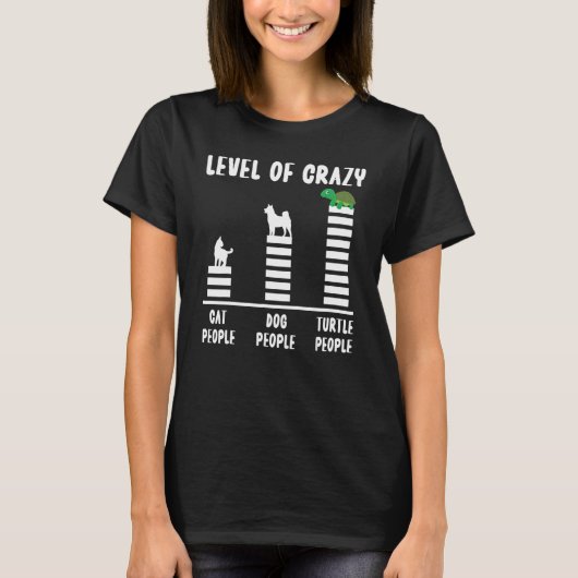 Zee schildpadschildpadden Niveau van Crazy Cat Peo T-shirt (Voorkant)